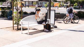 white bench in campus