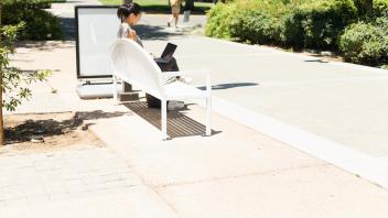 white bench in campus