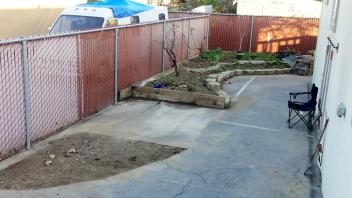 Tucker Backyard before renovation with concrete