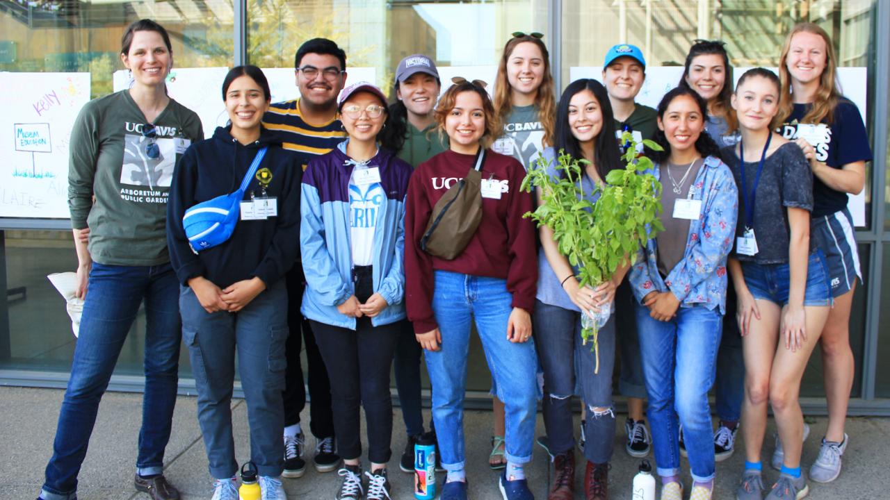 The Arboretum and Public Garden's Learning by Leading Arboretum Ambassador team has designed a fun, interactive Carbon Neutrality Activity for kids. The Arboretum Ambassadors team poses for a group photo.