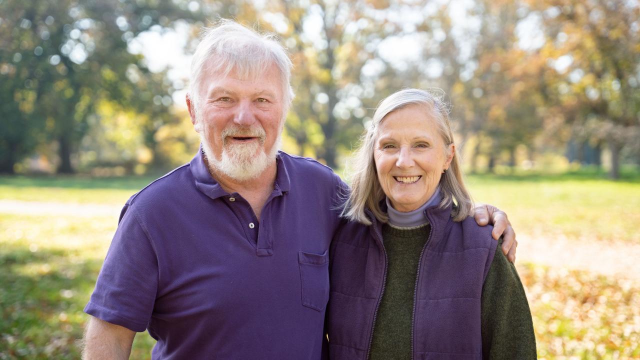 Chris and Christy Dewees in the Arboretum.