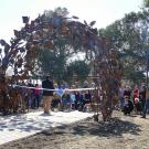 ribbon cutting of the shovel sculpture