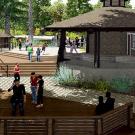 Rendering of new design for Wyatt Deck in the UC Davis Arboretum.